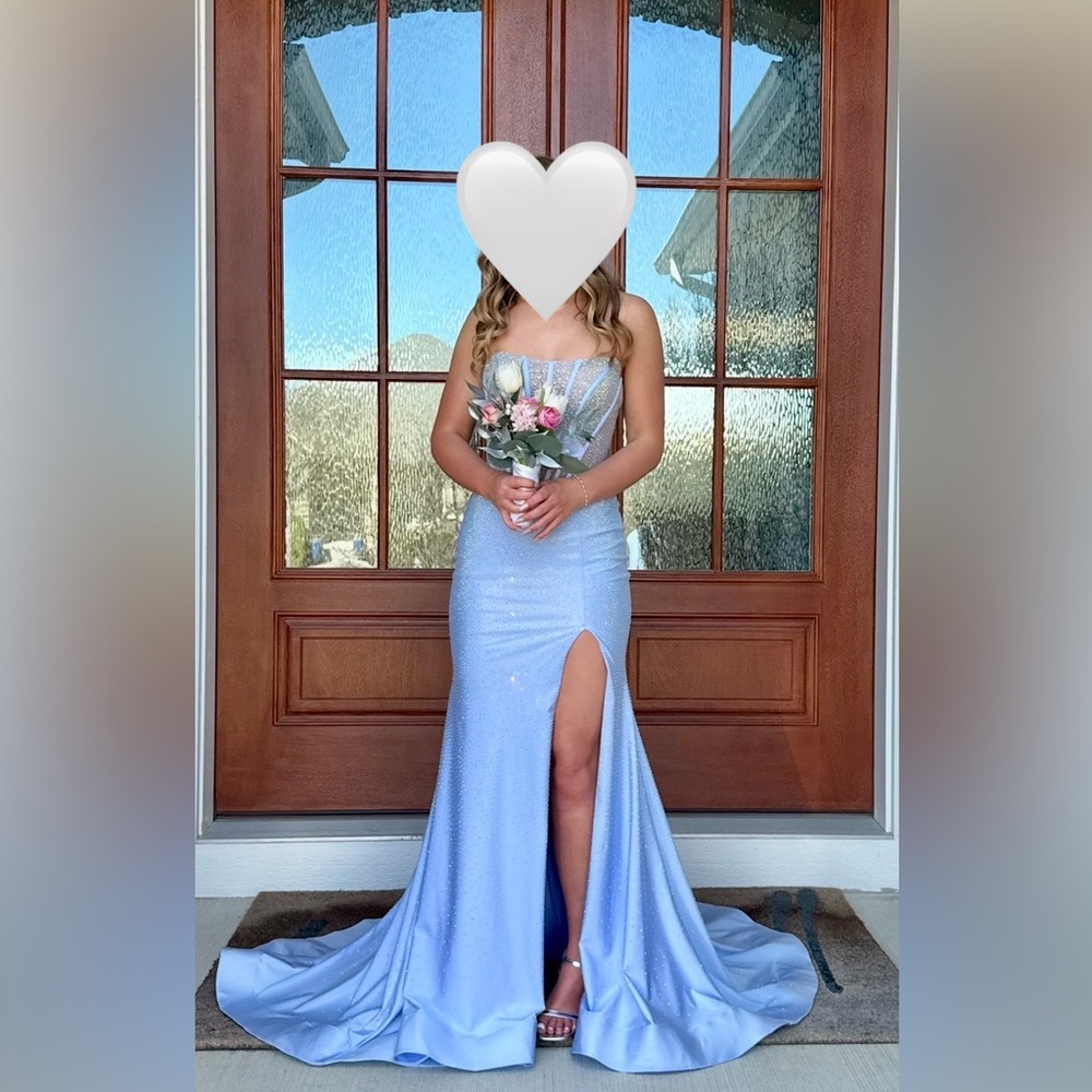Sherri Hill 57414 - Sheer Corset Bodice Straight Neckline Gown